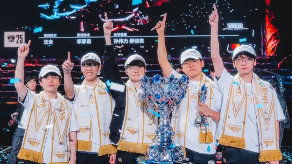 T1-conquista-o-tricampeonato-consecutivo-no-Worlds-2025-de-League-of-Legends-1024x576 T1 anuncia saída de Gumayusi
