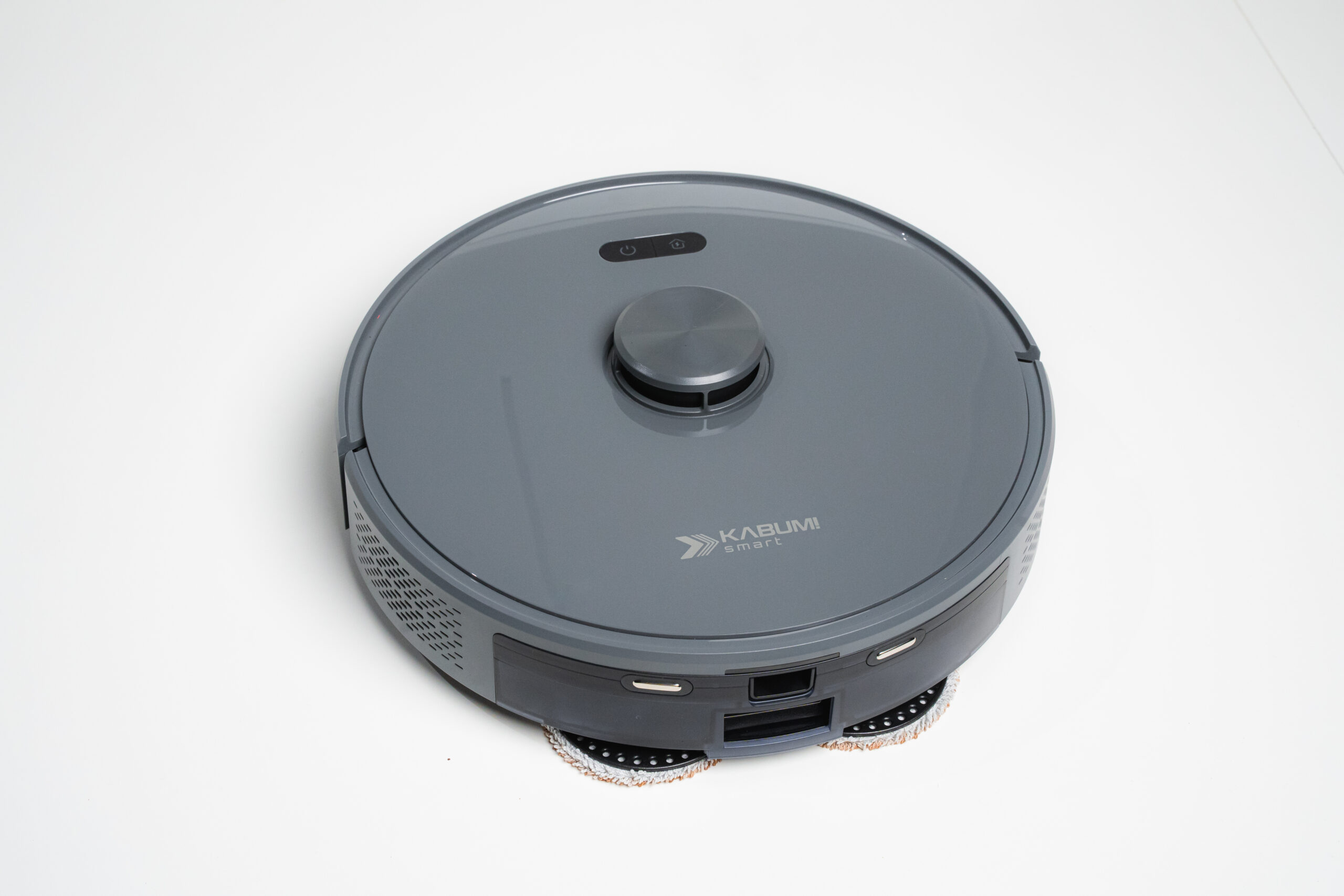 Robô aspirador de pó e passa pano KABUM! smart K1100 - 127v mapeia a laser, 2 mops, até 10.000Pa, Alexa/Google, BT, cor inox