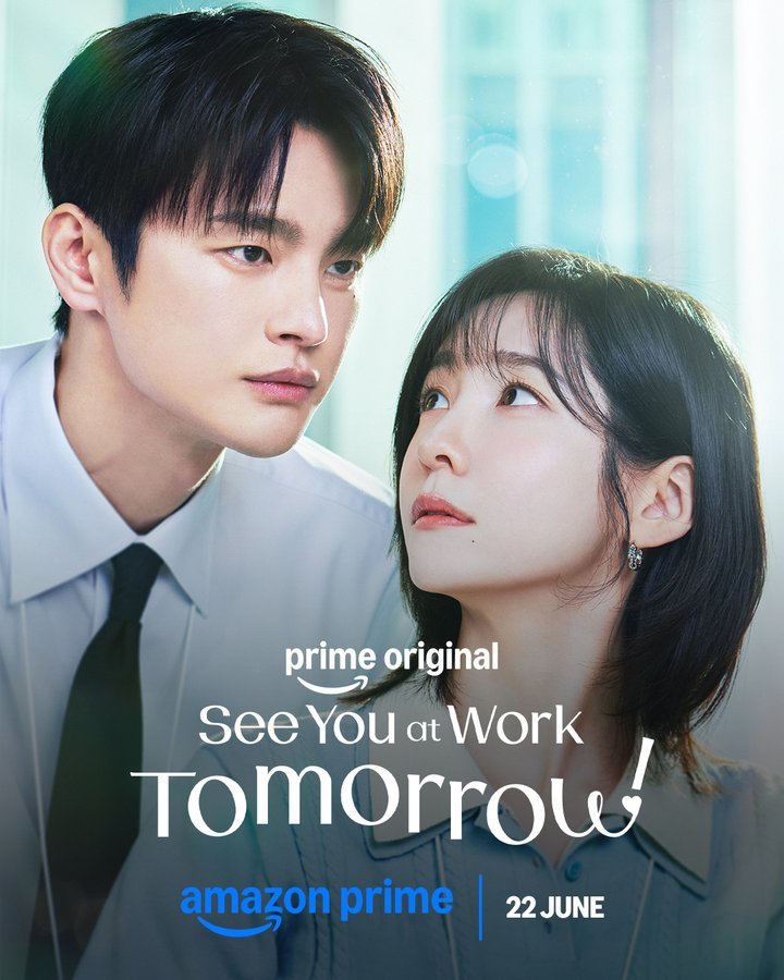 Pôster do k-drama See You At Work Tomorrow, do Prime Video. Imagem via Prime Video